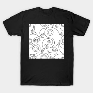 Paisley Principle 1 Black on White Repeat 5748 T-Shirt